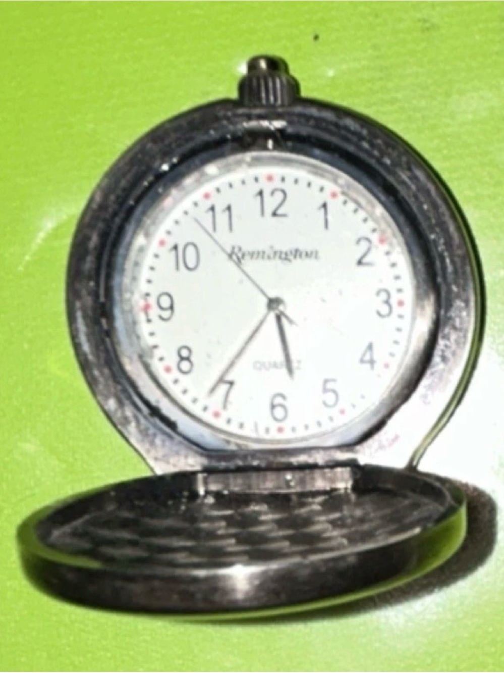 Remington Silver Pocket Watch with White Dial